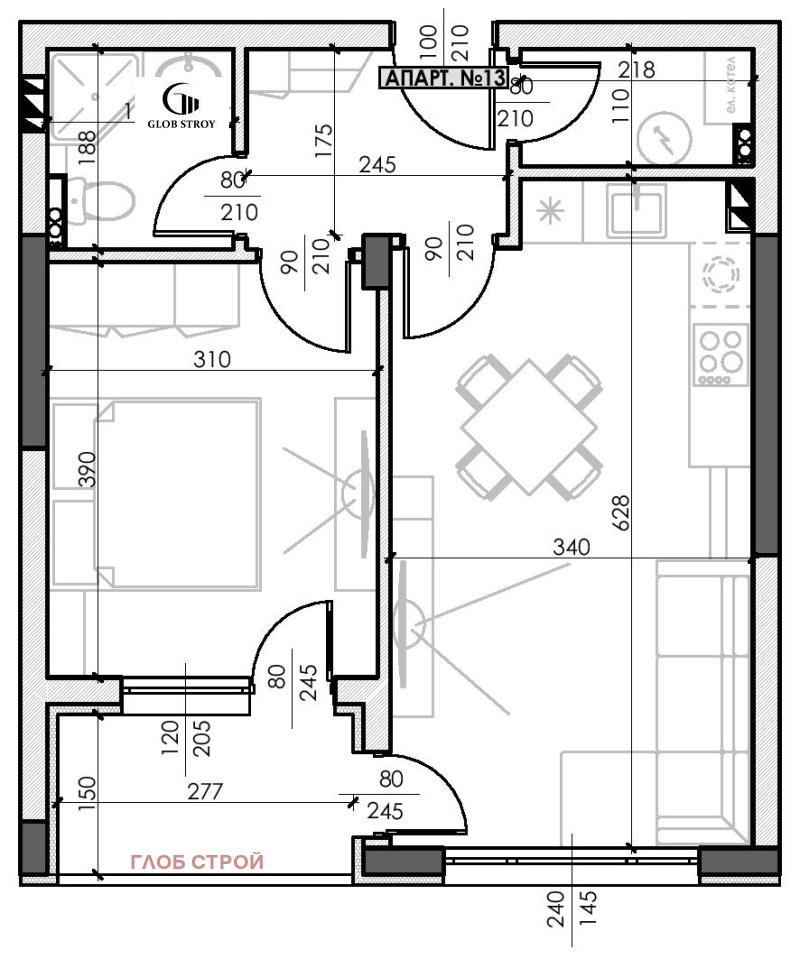 En venta  1 dormitorio Shumen , Tsentar , 70 metros cuadrados | 66721460 - imagen [8]