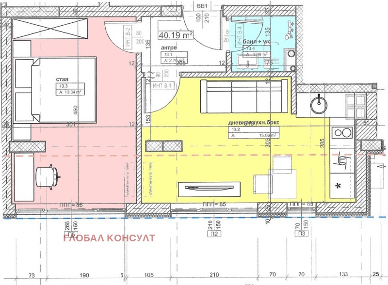 Продава  2-стаен град София , Център , 56 кв.м | 59887228