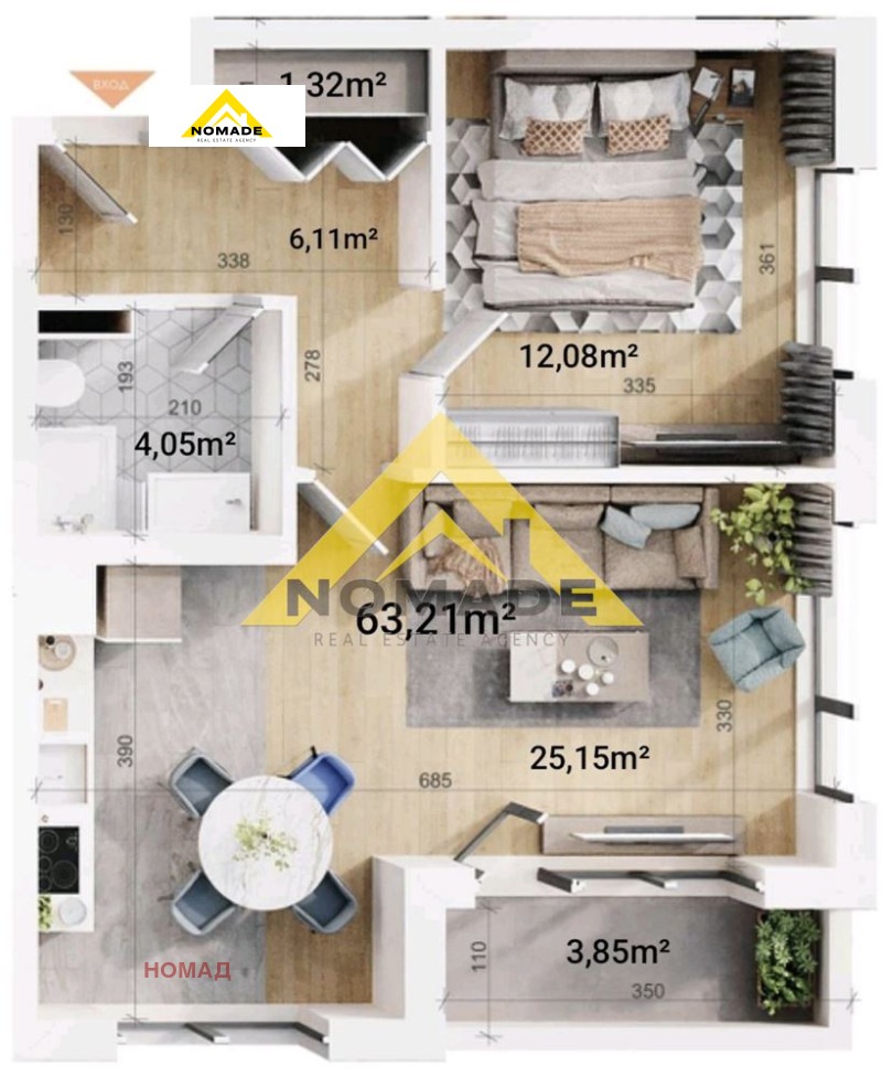 Te koop  1 slaapkamer Plovdiv , Trakija , 73 m² | 99044625 - afbeelding [3]