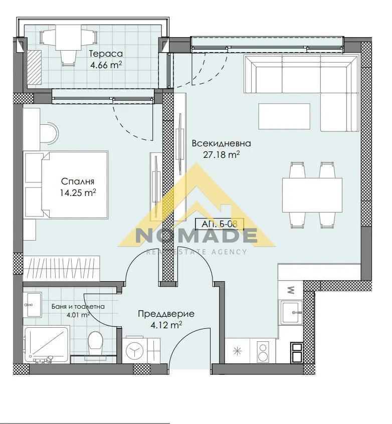 Продава 2-СТАЕН, гр. Пловдив, Остромила, снимка 6 - Aпартаменти - 48716206