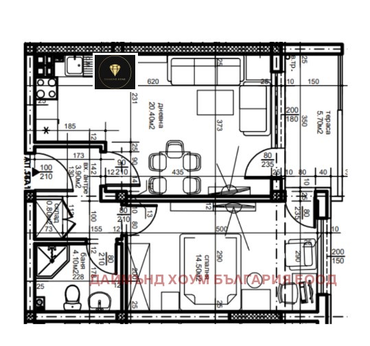 На продаж  1 спальня Пловдив , Южен , 65 кв.м | 60102719 - зображення [2]