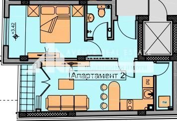 Na prodej  1 ložnice Plovdiv , Christo Smirnenski , 60 m2 | 31620454 - obraz [2]