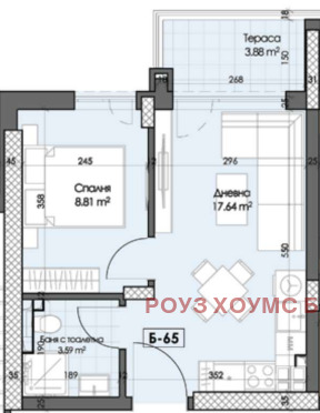 Satılık  1 yatak odası Plovdiv , Gagarin , 50 metrekare | 77746294 - görüntü [2]