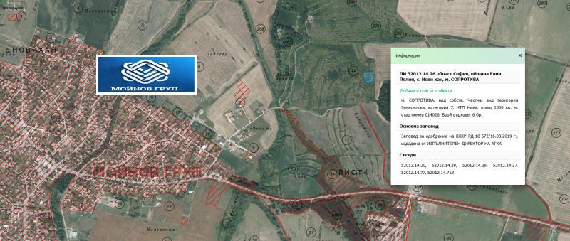 Продава ПАРЦЕЛ, с. Нови хан, област София област