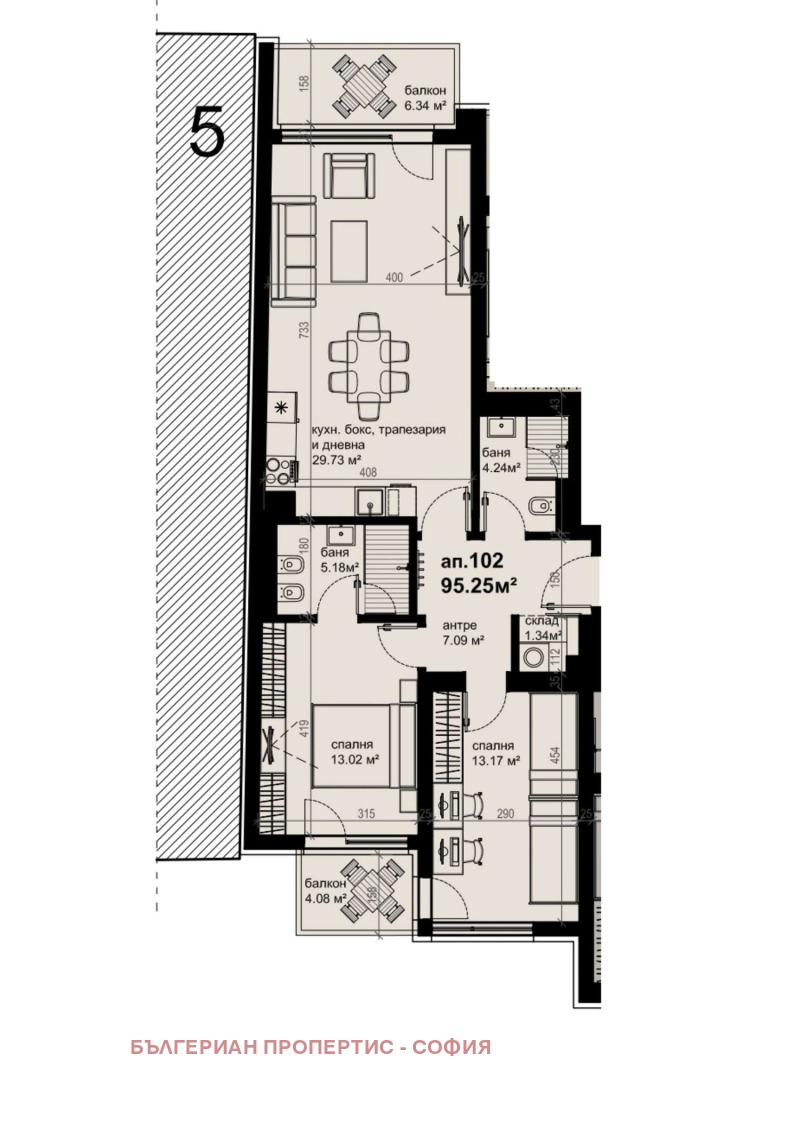 Продава  3-стаен град София , Зона Б-5 , 113 кв.м | 15185710 - изображение [2]