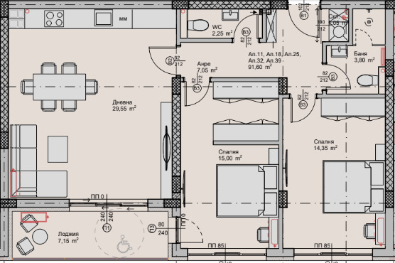 For Sale  2 bedroom Plovdiv , Hristo Smirnenski , 108 sq.m | 54002258 - image [3]
