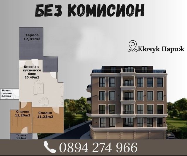 Продава 3-СТАЕН, гр. Пловдив, Кючук Париж, снимка 1 - Aпартаменти - 48155135