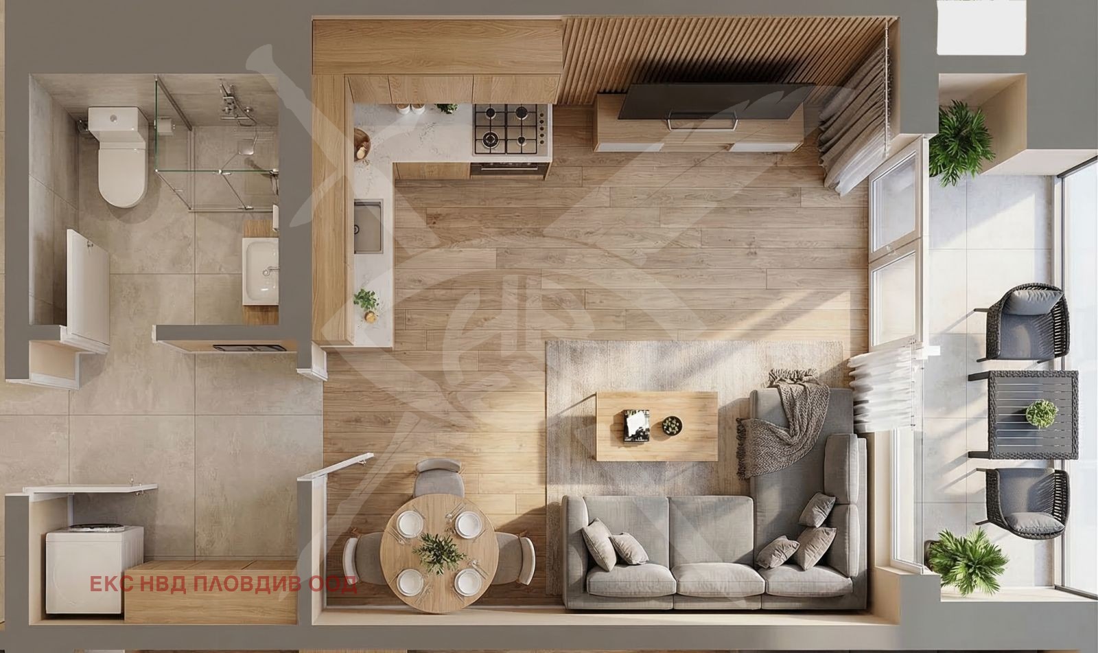 Продава 1-СТАЕН, гр. Пловдив, Беломорски