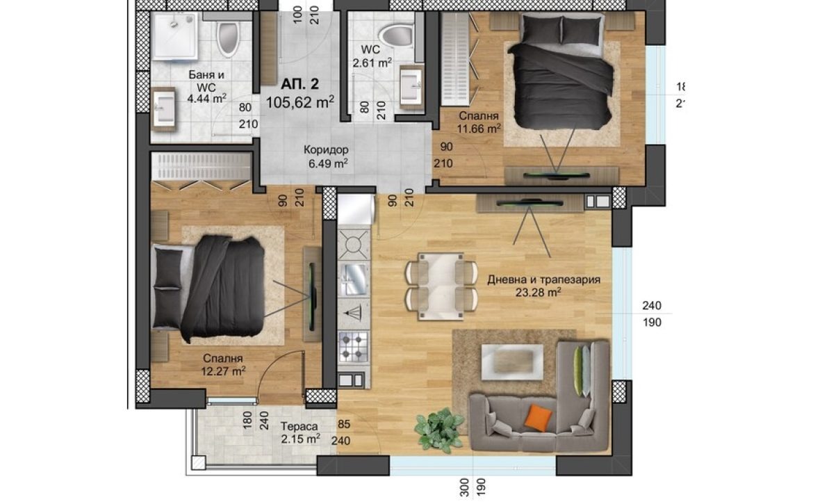 Продава 3-СТАЕН, гр. Пловдив, Христо Смирненски, снимка 9 - Апартаменти - 55405294
