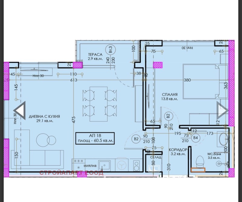 Продава 2-СТАЕН в област Пазарджик, гр. Велинград - 70 кв.м / 77 000 € » 150 598.91 лв., СТРОЙАПАРТ ЕООД