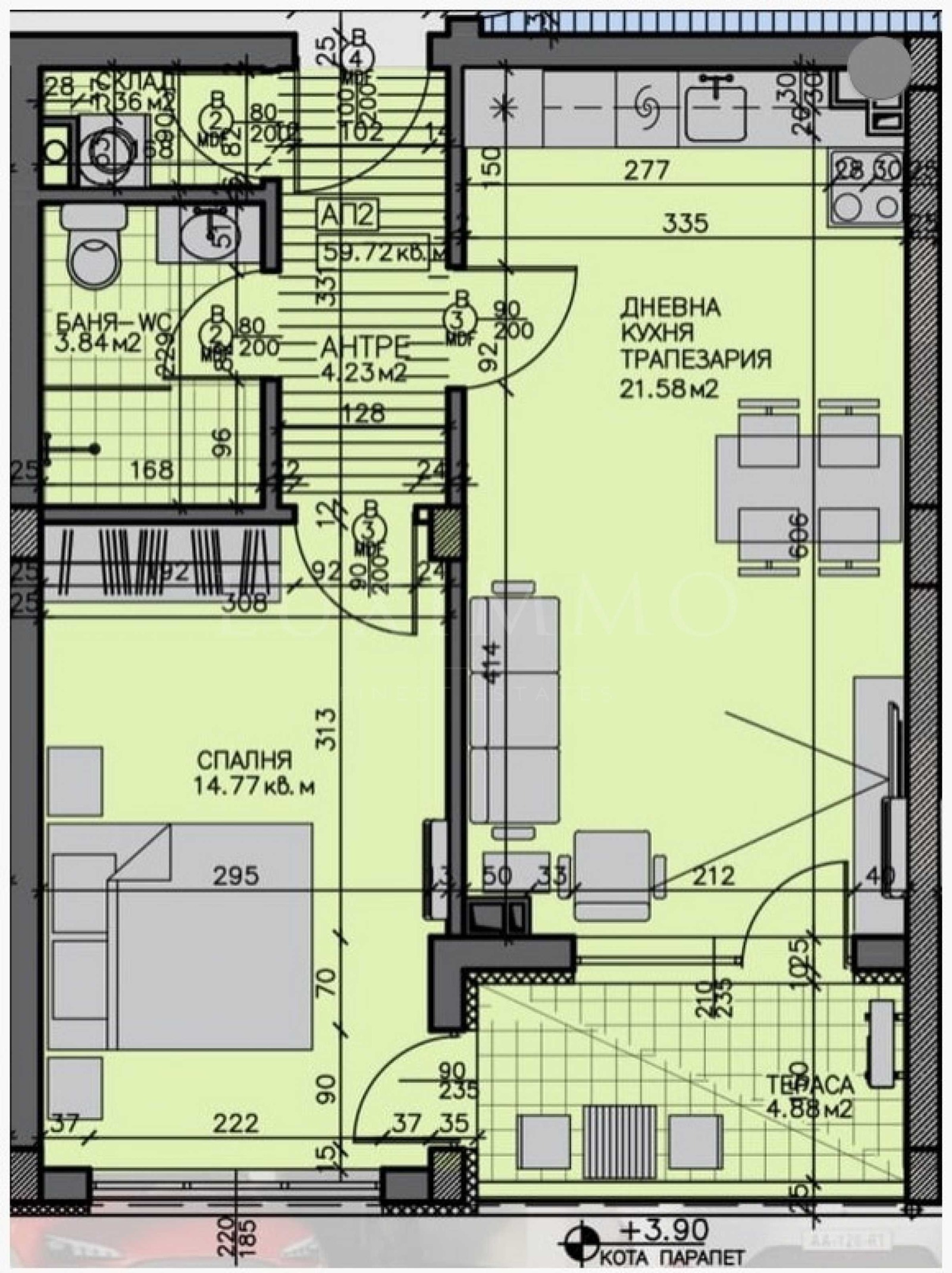 Продава 2-СТАЕН, гр. Бургас, Зорница, снимка 8 - Апартаменти - 54269506
