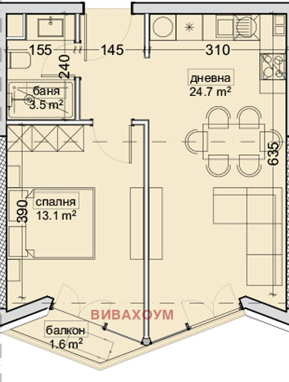 Zu verkaufen  1 Schlafzimmer Warna , Wladislaw Warnentschik 1 , 59 qm | 61475769 - Bild [4]