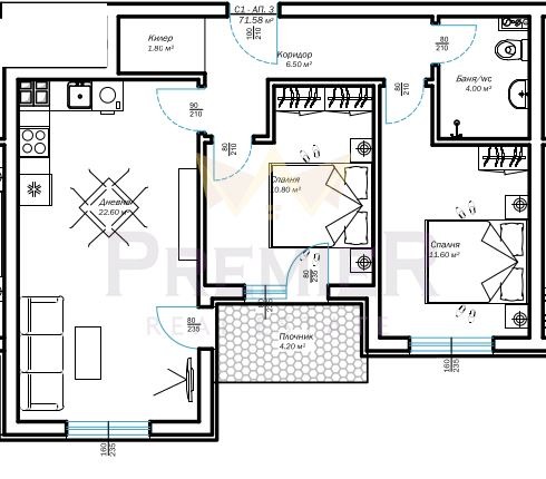 Eladó  2 hálószobás Varna , m-t Alen mak , 80 négyzetméter | 40655134 - kép [3]