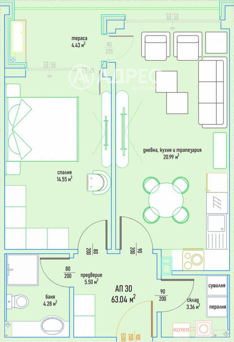 De vânzare  1 dormitor Sofia , Malinova dolina , 77 mp | 60595750 - imagine [6]