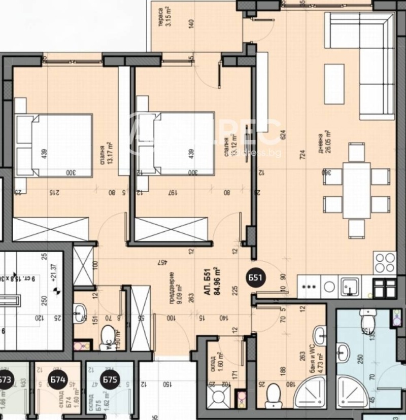 Te koop  2 slaapkamers Sofia , Ljulin 5 , 99 m² | 18633011