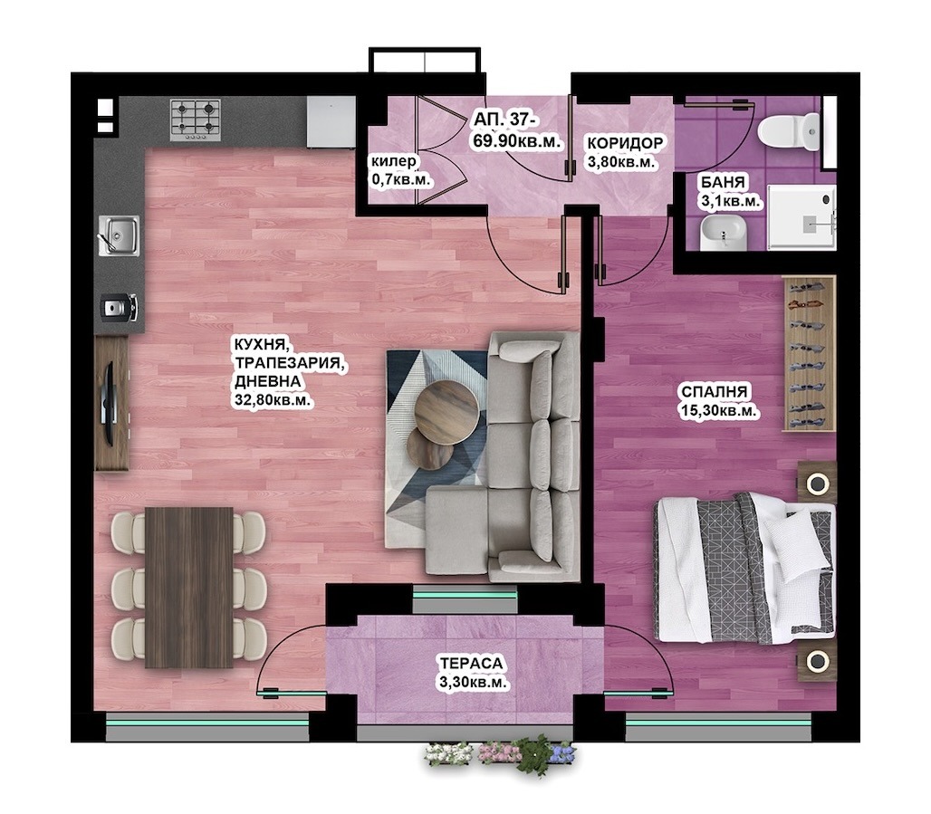 Продава 2-СТАЕН, гр. Пловдив, Христо Смирненски, снимка 2 - Апартаменти - 53979617