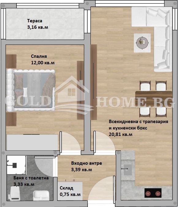 Продава 2-СТАЕН, гр. Пловдив, Христо Смирненски, снимка 2 - Апартаменти - 54752718