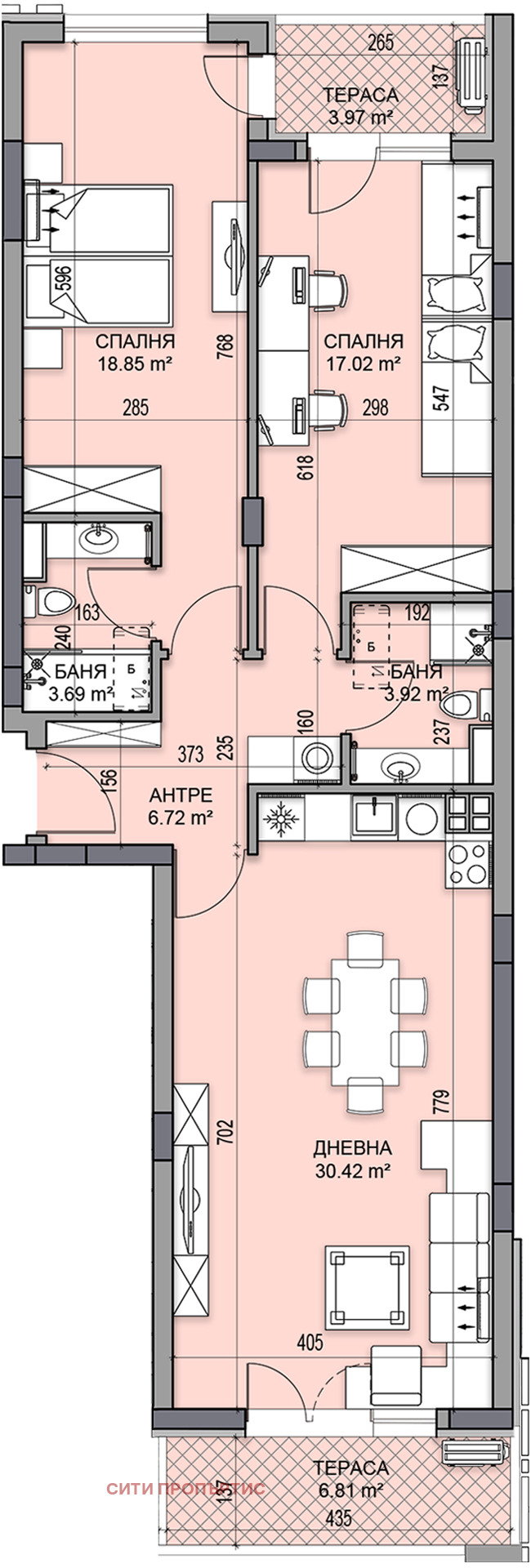 Продава 3-СТАЕН, гр. Пловдив, Гагарин, снимка 2 - Aпартаменти - 47218665