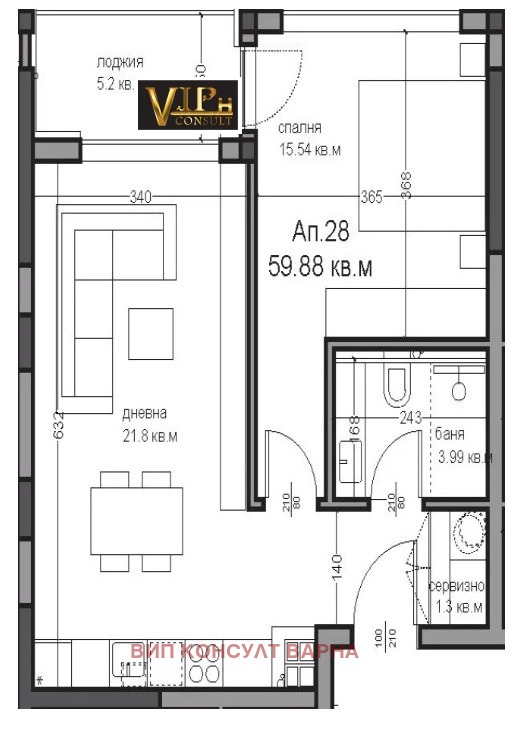 Продается  1 спальня Варна , Аспарухово , 71 кв.м | 14279932 - изображение [3]