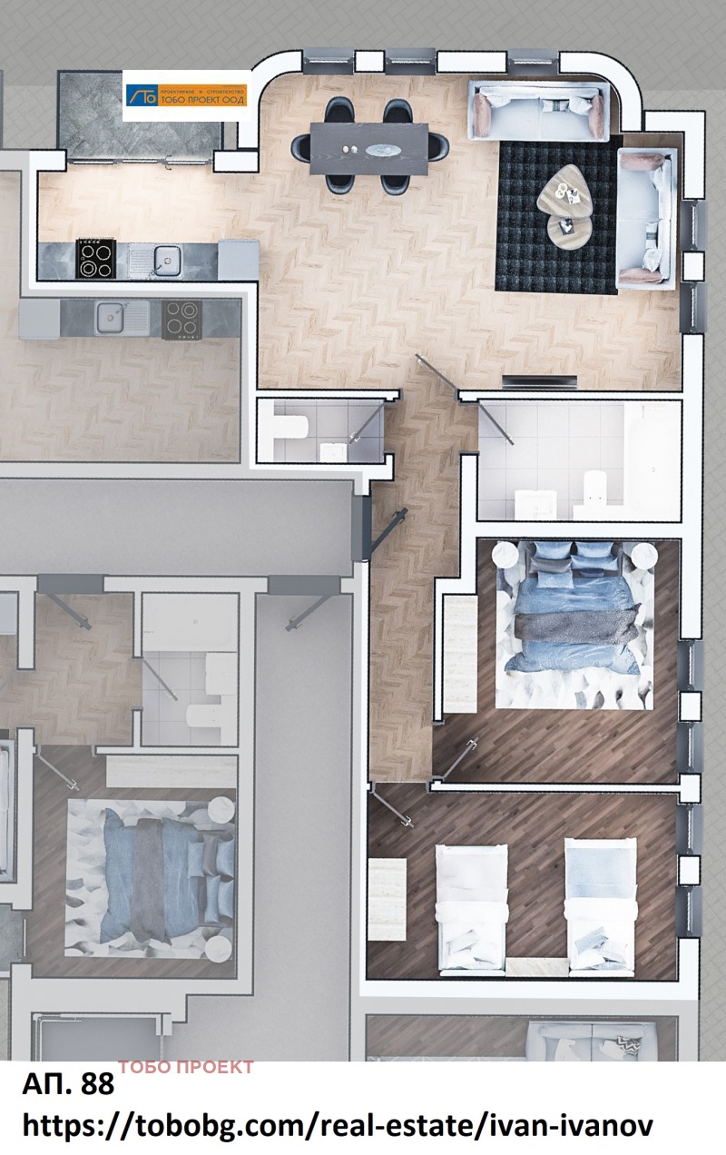Продава 3-СТАЕН в град София, Зона Б-19 - 134 кв.м / 270 146 € » 528 359.65 лв., ТОБО ПРОЕКТ