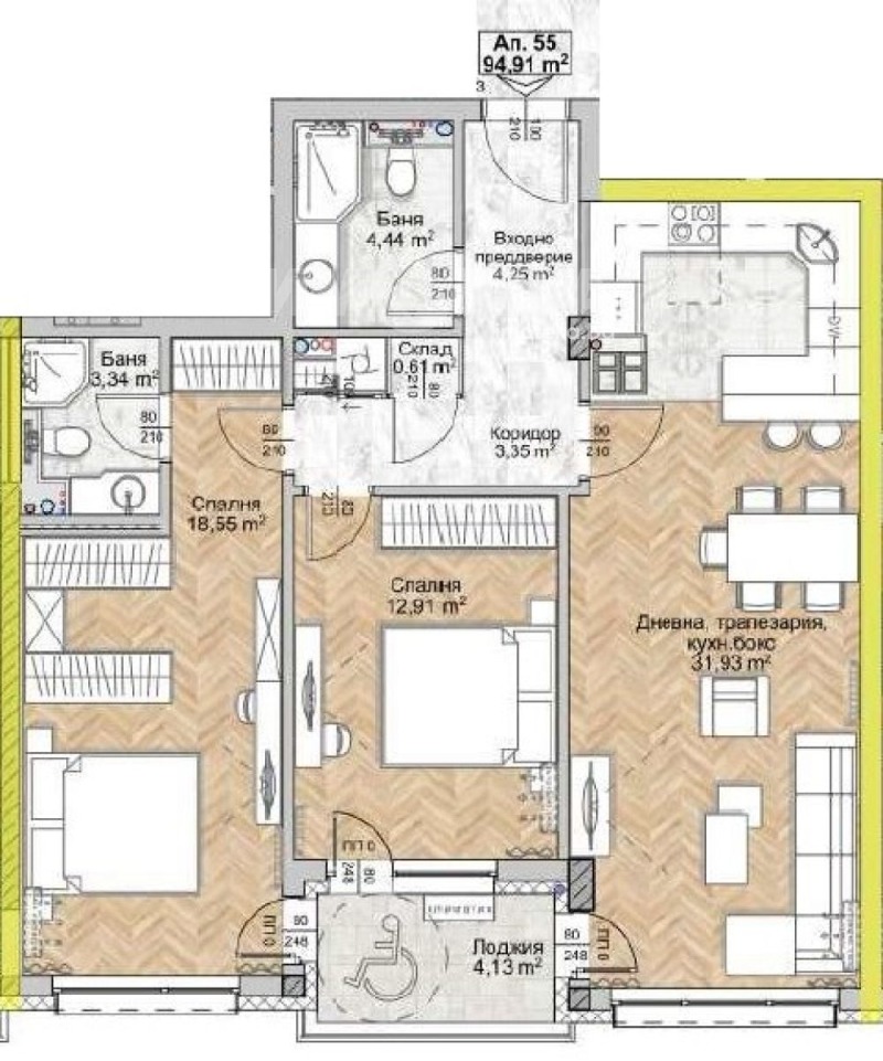 Продава 3-СТАЕН в град София, Люлин 8 - 110 кв.м / 226 136 € » 442 283.57 лв., ИМОТЕКА