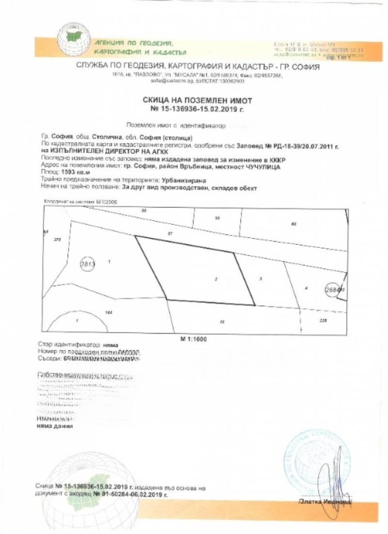 Til salg  Grund Sofia , Vrabnitsa 1 , 1593 kvm | 26113666 - billede [2]