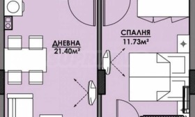 Продава 2-стаен град Бургас Славейков - [1] 