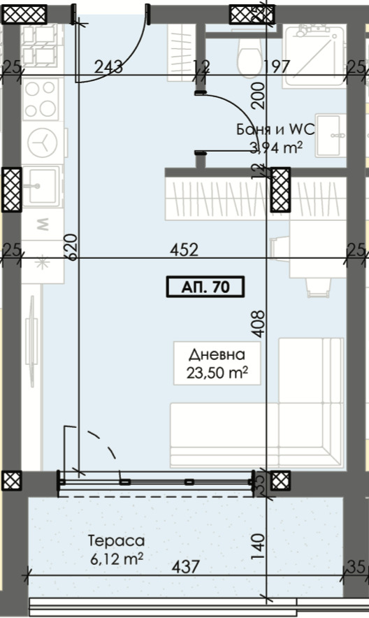 Продава 1-СТАЕН, гр. Пловдив, Тракия, снимка 5 - Aпартаменти - 47771700