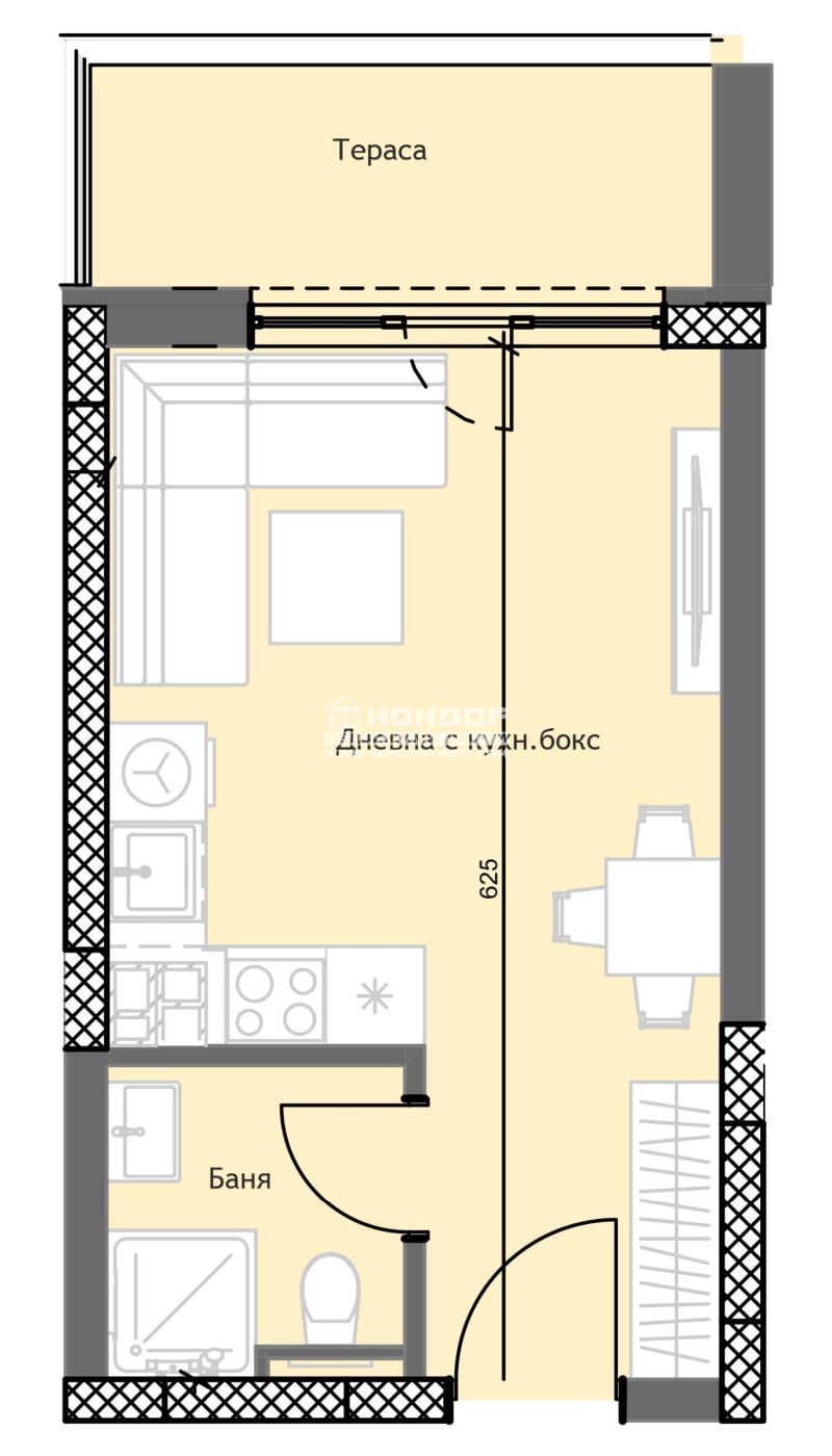 Продава 1-СТАЕН, гр. Пловдив, Тракия, снимка 4 - Aпартаменти - 48807796