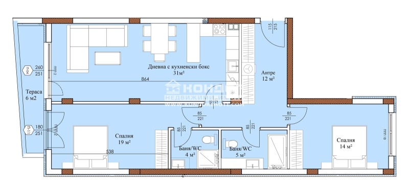 Zu verkaufen  2 Schlafzimmer Plowdiw , Zentar , 126 qm | 26958576 - Bild [6]