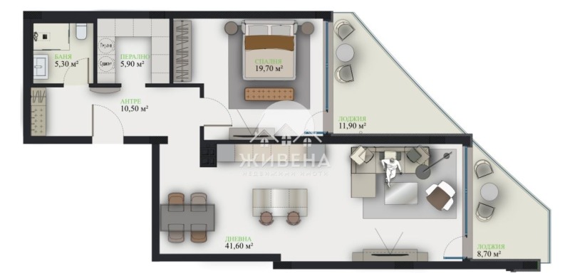 Satılık  1 yatak odası Varna , k.k. Çayka , 118 metrekare | 38357604 - görüntü [6]