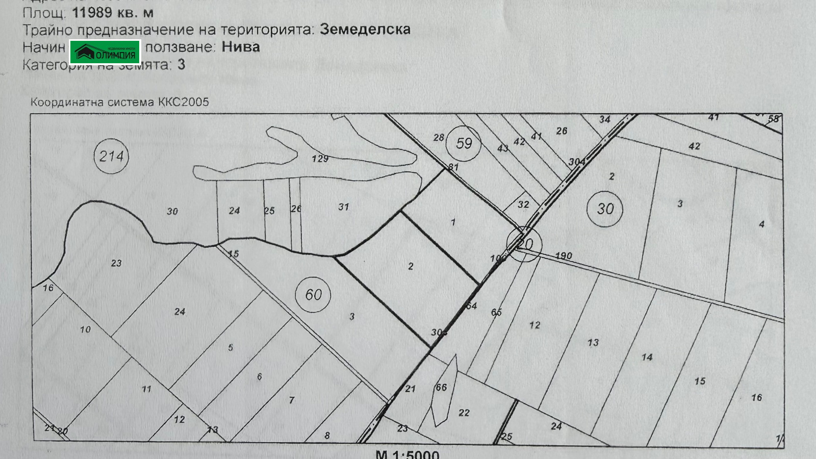 Продава ЗЕМЕДЕЛСКА ЗЕМЯ, с. Пудрия, област Враца