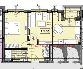 Satılık  1 yatak odası Plovdiv , Gagarin , 70 metrekare | 16379569