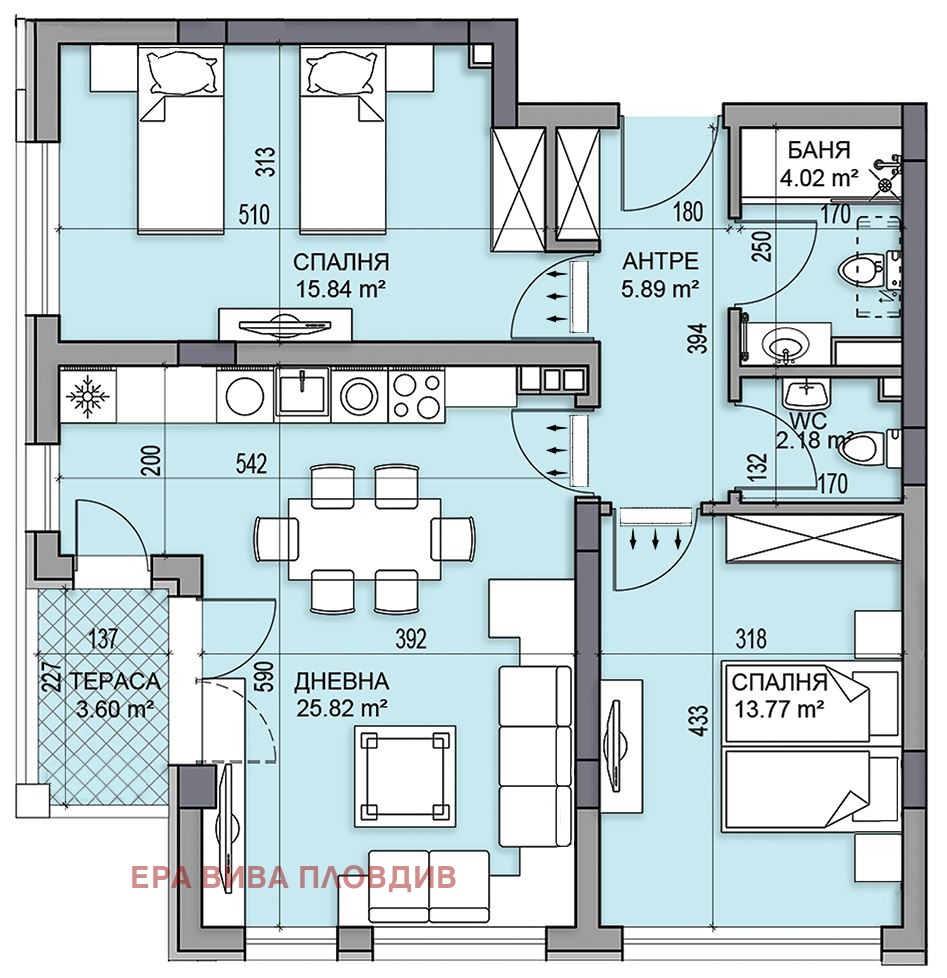 Продава 3-СТАЕН, гр. Пловдив, Гагарин, снимка 15 - Апартаменти - 54068715