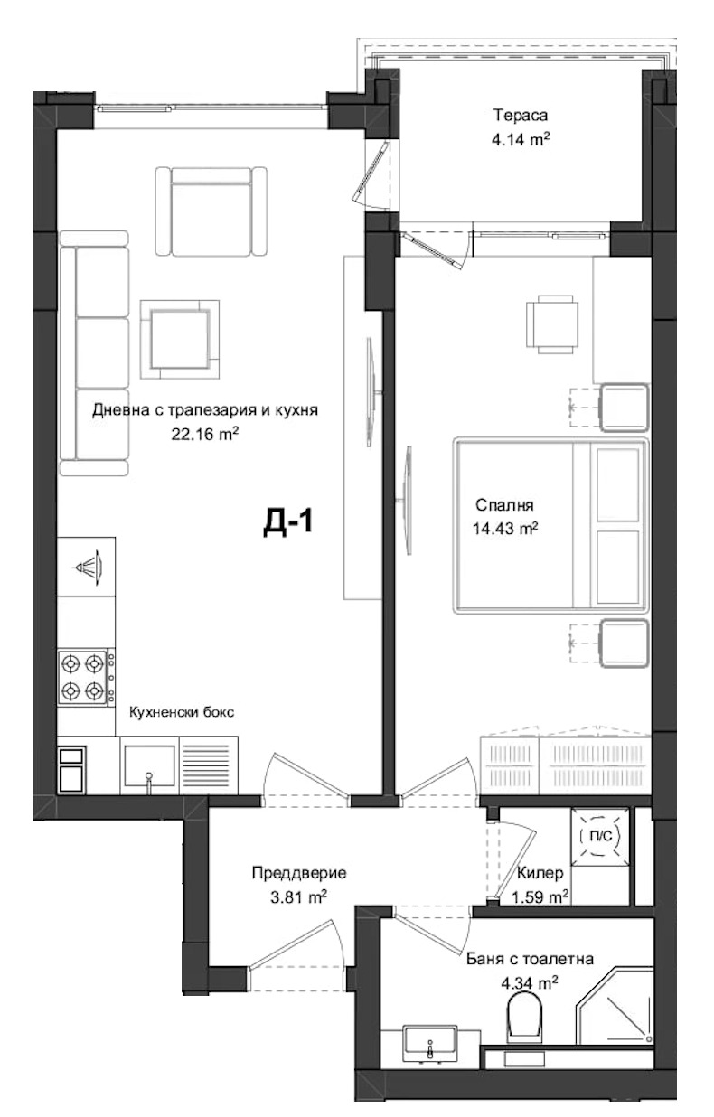 Продава  2-стаен град Пловдив , Гагарин , 68 кв.м | 90063508 - изображение [2]