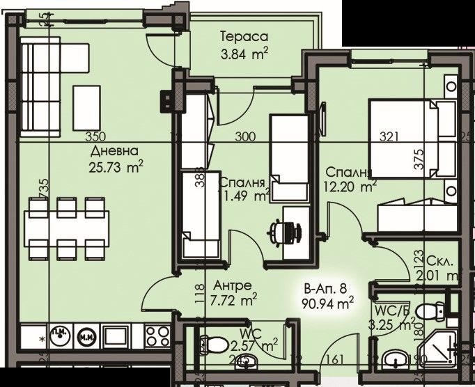 Продава  3-стаен град Бургас , Изгрев , 91 кв.м | 34435803