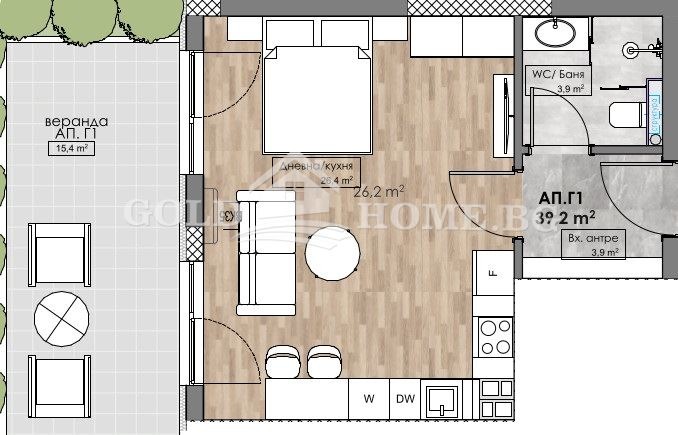 Na prodej  Studio Plovdiv , Karšijaka , 60 m2 | 10828429 - obraz [2]