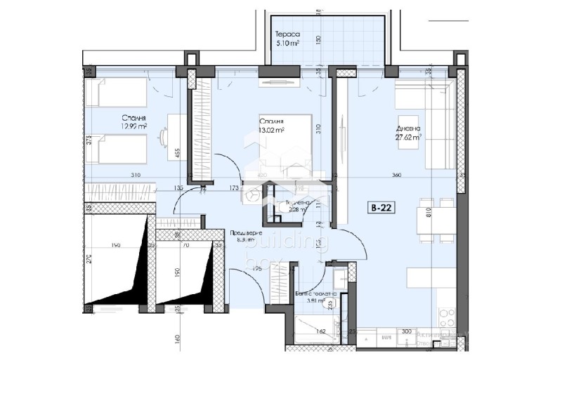 Myytävänä  2 makuuhuonetta Plovdiv , Gagarin , 105 neliömetriä | 90261013 - kuva [4]