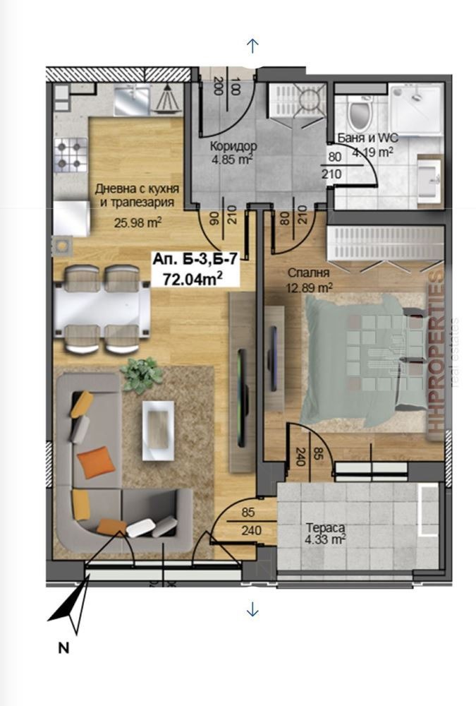 Продава 2-СТАЕН, гр. Пловдив, Христо Смирненски, снимка 2 - Aпартаменти - 48974104