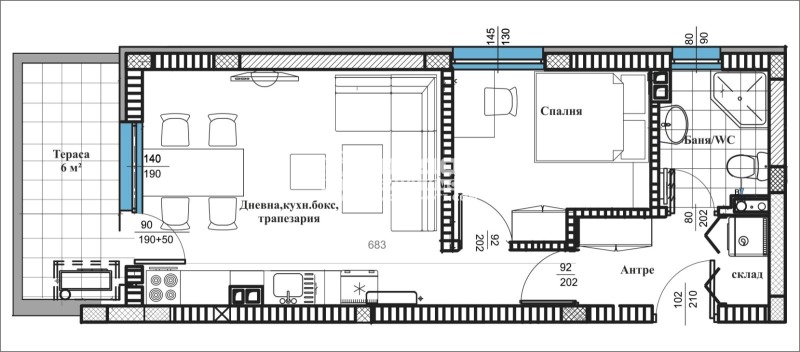 Продава  2-стаен град Пловдив , Христо Смирненски , 55 кв.м | 88911816 - изображение [2]