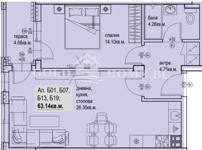 Na prodej  1 ložnice Plovdiv , Karšijaka , 70 m2 | 60161923 - obraz [5]