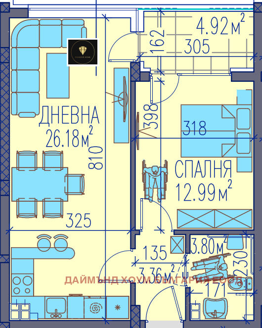 Satılık  1 yatak odası Plovdiv , Trakiya , 71 metrekare | 38074981 - görüntü [2]