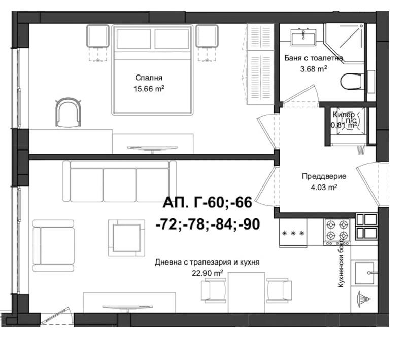 Продава 2-СТАЕН, гр. Пловдив, Гагарин, снимка 2 - Aпартаменти - 49220253