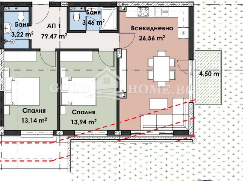 На продаж  2 спальні Пловдив , Кършияка , 95 кв.м | 29071324 - зображення [2]