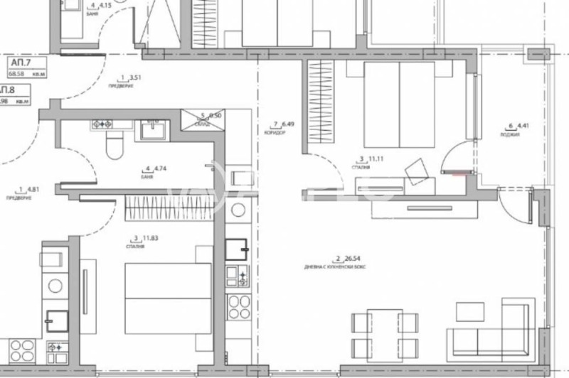 Na prodej  1 ložnice Sofia , Malinova dolina , 82 m2 | 48456940 - obraz [4]