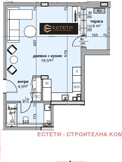 Продава 1-СТАЕН, гр. Стара Загора, Три чучура - център