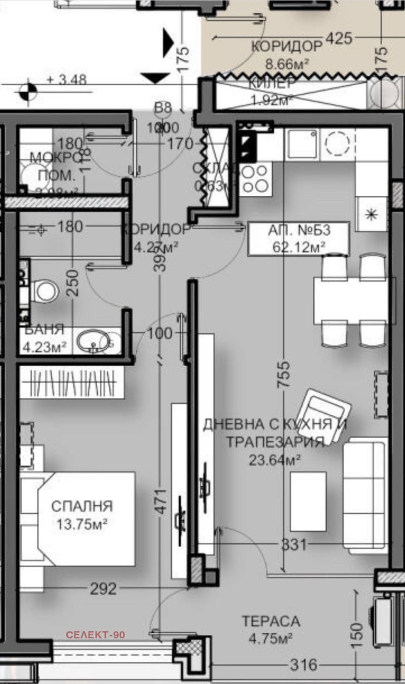 Na prodej  1 ložnice Pernik , Iztok , 74 m2 | 87758874 - obraz [7]