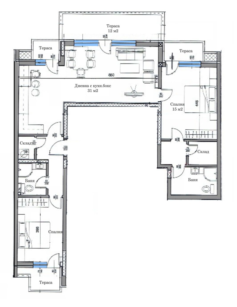 Myytävänä  2 makuuhuonetta Plovdiv , Tsentar , 122 neliömetriä | 51706929 - kuva [2]