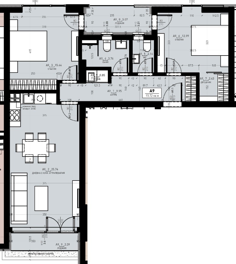 Продаја  2 спаваће собе Софија , Дружба 1 , 113 м2 | 12713850 - слика [2]
