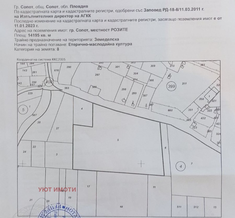 Продава ПАРЦЕЛ, гр. Сопот, област Пловдив